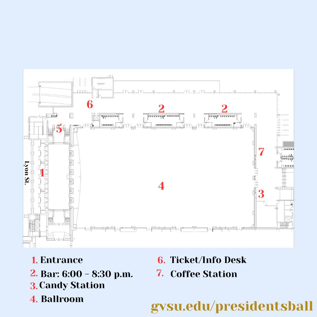 map with directions of devos place lobby and ballroom